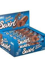 Applied Nutrition Swirl Duo Bar box featuring gooey chocolate flavor and low-calorie snack options.