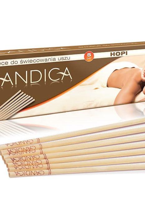 Aura Herbals Hopi Ear Candles pack with five natural ear candles for relaxation and wellness treatments.