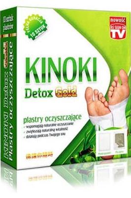 Aura Herbals Kinoki Detox Gold cleansing patches box, featuring 10 natural detox pads for improved health.