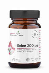 Aura Herbals Selenium 200 µg supplement bottle, 60 vegan capsules for immune and thyroid support.