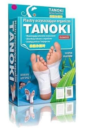 Aura Herbals Tanoki Cleansing Patches packaging with detox foot pads for natural cleansing.