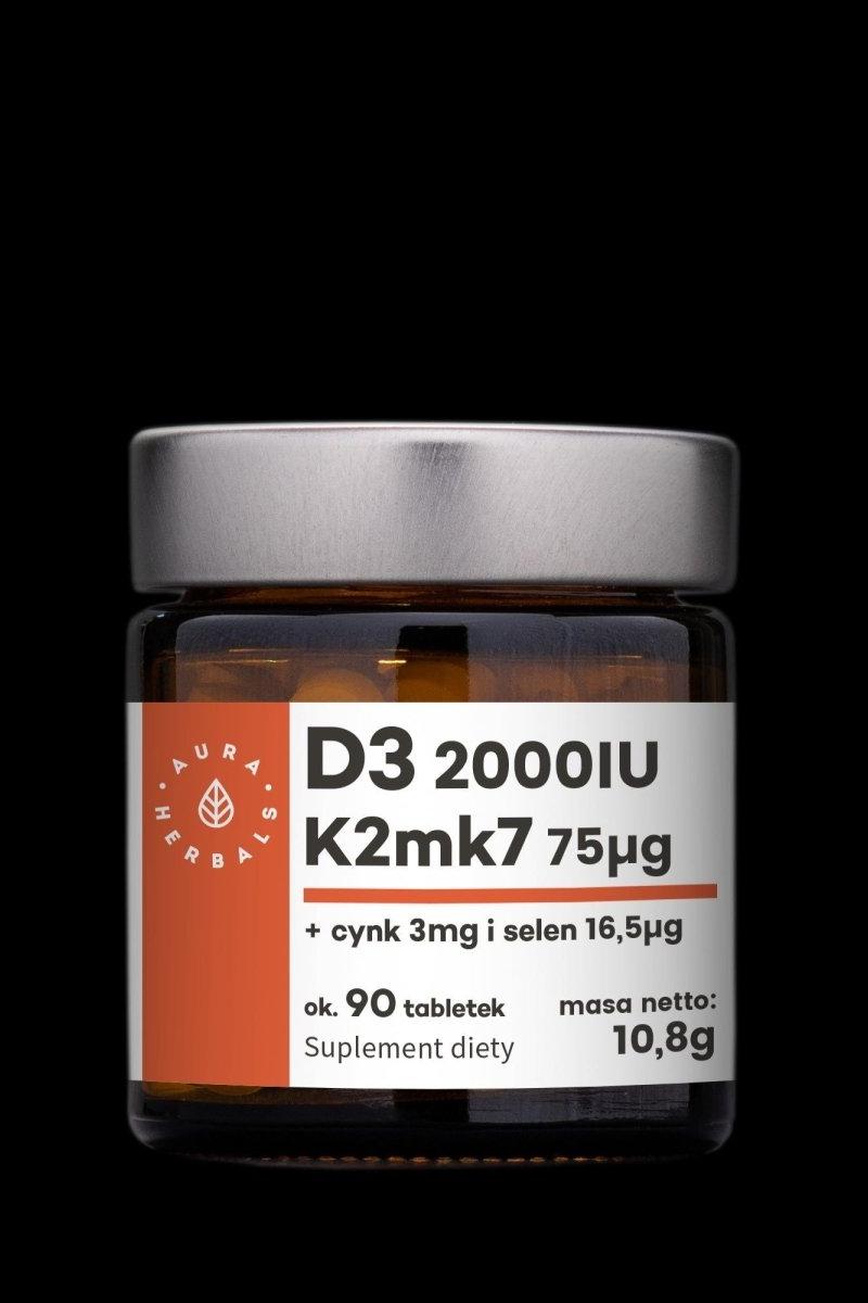 Aura Herbals - Vitamin D3 + K2 + Zinc + Selenium (90 Tabs) - Nutri.se