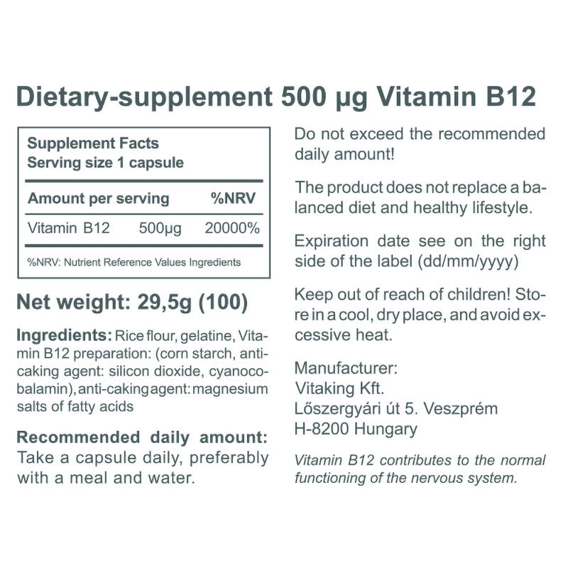 Vitaking - B-12 Vitamin Veggie - 60 Caps
