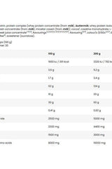 Nutritional information chart for Bad Ass Nutrition Bad Ass® Mass, Chocolate - 3 kg, detailing ingredients and values.