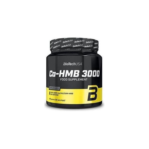 BioTech USA Ca-HMB 3000 supplement jar with 3000 mg calcium HMB for optimized workout results.