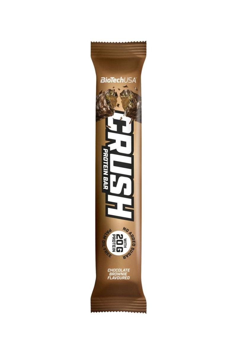 BioTech USA Crush Protein Bar - Chocolate flavored, no added sugar, crunchy texture.