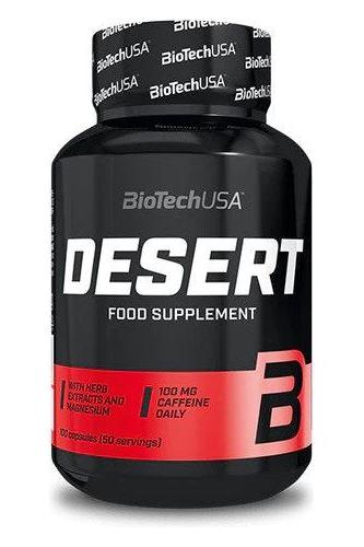 BioTechUSA Desert food supplement with magnesium in a black bottle, designed for energy and electrolyte balance.