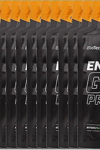 BioTechUSA Energy Gel PRO packs lined up, designed for endurance athletes to restore energy and enhance performance.
