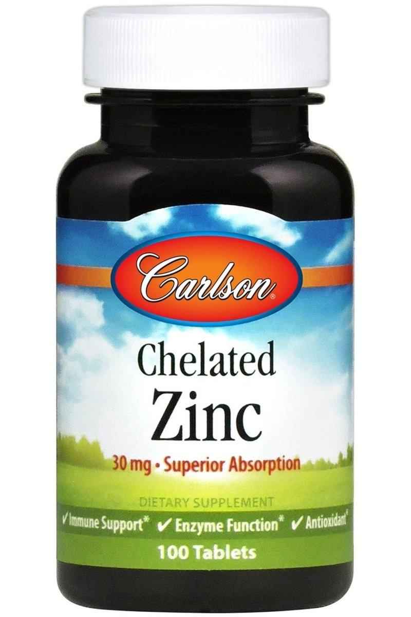 Carlson Labs - Chelated Zinc, 30mg - 100 tablets