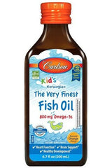 Carlson Labs Kid's The Very Finest Fish Oil, 800 mg Omega-3, 6.7 fl oz bottle, natural orange flavor.