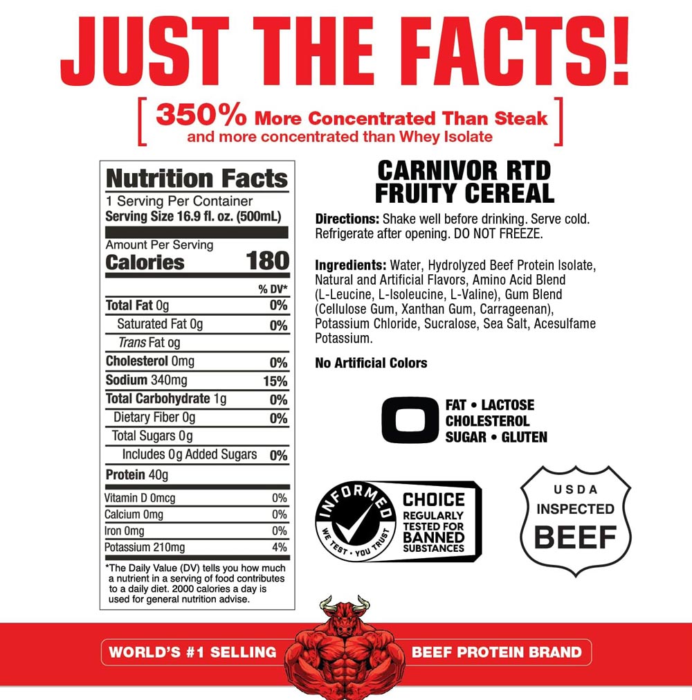 MuscleMeds Carnivor RTD öppen förpackning