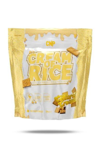 CNP Cream of Rice package featuring a gold design and nutrition benefits for energy and recovery.