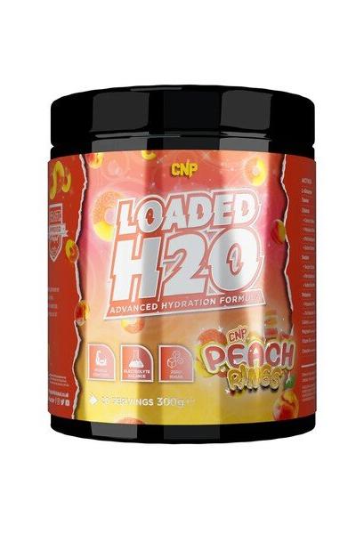 CNP Loaded H2O hydration powder in Peach Blast flavor, designed for enhanced physical performance and electrolytic balance.