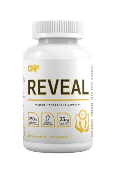 CNP Reveal weight management capsules bottle, featuring 60 capsules for effective weight loss support.