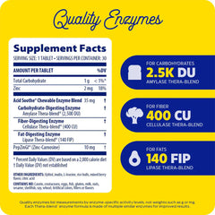 Enzymedica - Acid Soothe - Digestive Support - 60 Tabs (KORT UDLØBSDATO 2026-09-30)