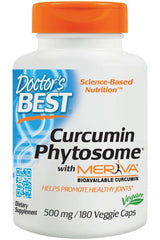 Doctor's Best Curcumin Phytosome with Meriva supplement bottle for joint health and antioxidant support.