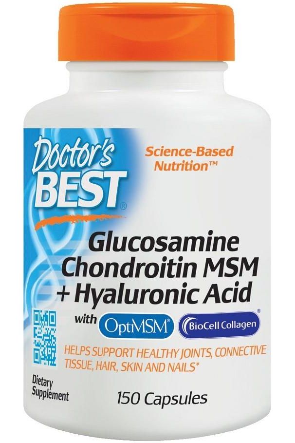 Doctor's Best - Glucosamine Chondroitin MSM + Hyaluronic Acid - 150 caps - Nutri.se