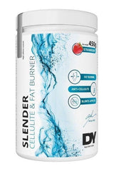 Dorian Yates Slender Cellulite & Fat Burner 450g container with strawberry flavor, effective fat-burning formula.