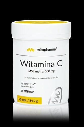 Dr. Enzmann MSE Matrix Vitamin C 500 mg supplement jar for immune support and skin health.