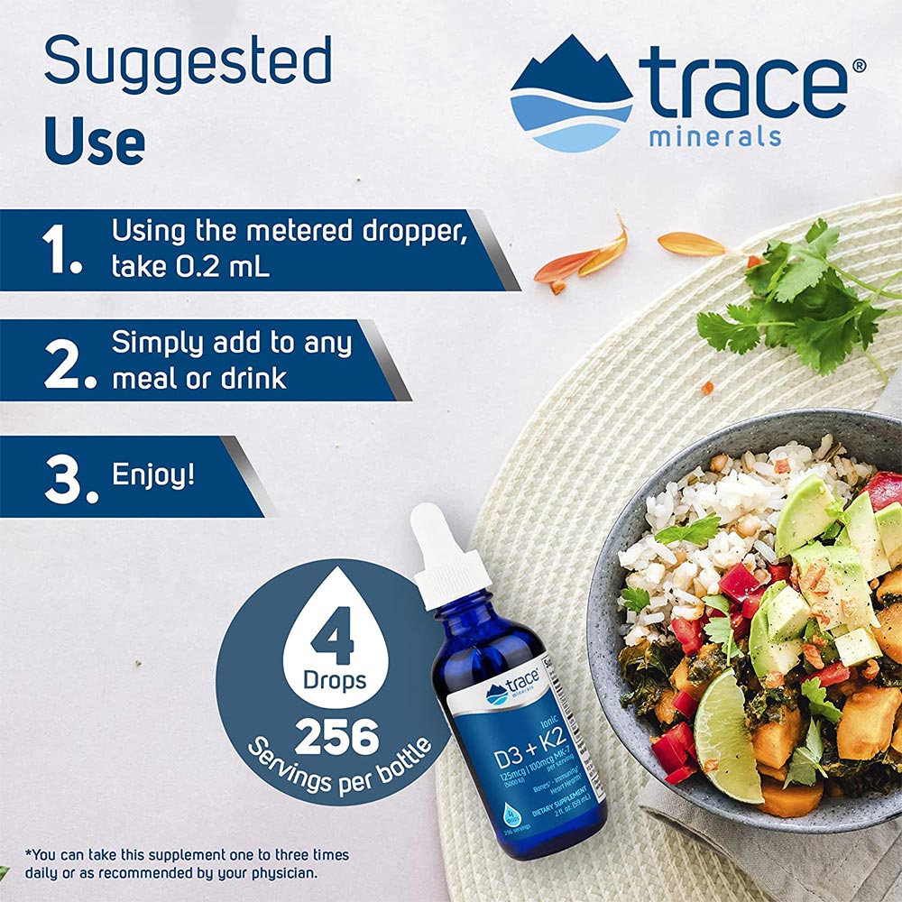 Trace Minerals - Ionic D3 + K2