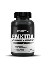 Efectiv Nutrition enXtra Caffeine Amplifier bottle with 60 vegan capsules for enhanced focus and alertness.