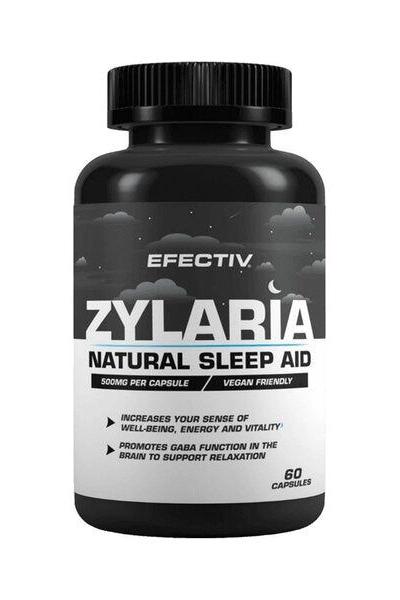 Efectiv Nutrition Zylaria bottle, a natural sleep aid promoting relaxation and normal sleep quality.