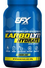 EFX Karbolyn Hydrate Lemon Lime - 1856 grams, sugar-free electrolyte supplement for hydration and energy.