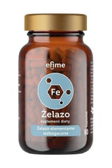 EkaMedica Efime Iron supplement bottle with 60 capsules for improved energy and immune support.