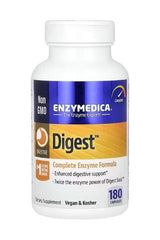 Enzymedica Digest dietary supplement bottle with 180 capsules for enhanced digestive support.