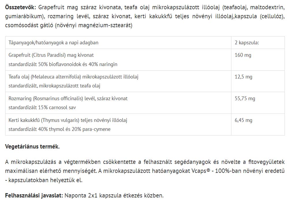 Erba Vita Fitotree baksida näringsfakta