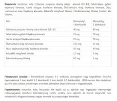 Echinacea Syrup – Immunstöd ingredienser etikett