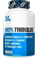 EVLution Nutrition 100% Tribulus, 650mg, 60 veggie capsules for energy and stamina, 90% saponins, stimulant-free.