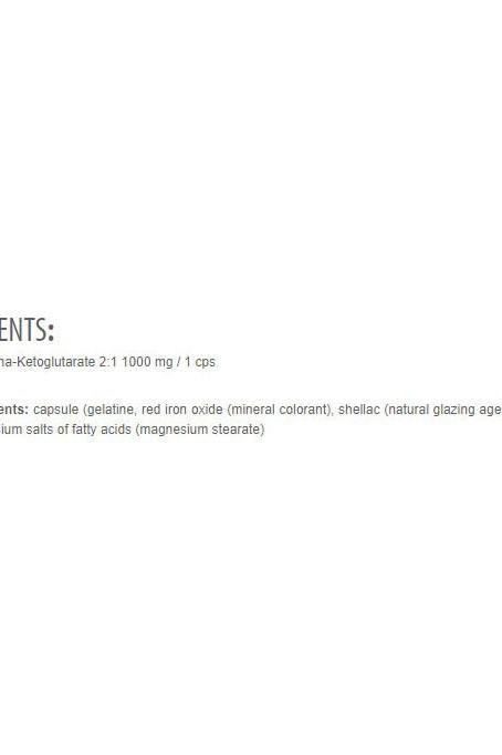 Ingredients list for Extrifit Arginine AKG supplements in capsule form, highlighting gelatin and mineral colorants.