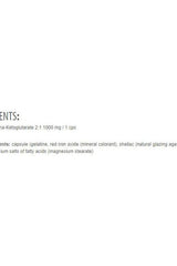 Ingredients list for Extrifit Arginine AKG supplements in capsule form, highlighting gelatin and mineral colorants.
