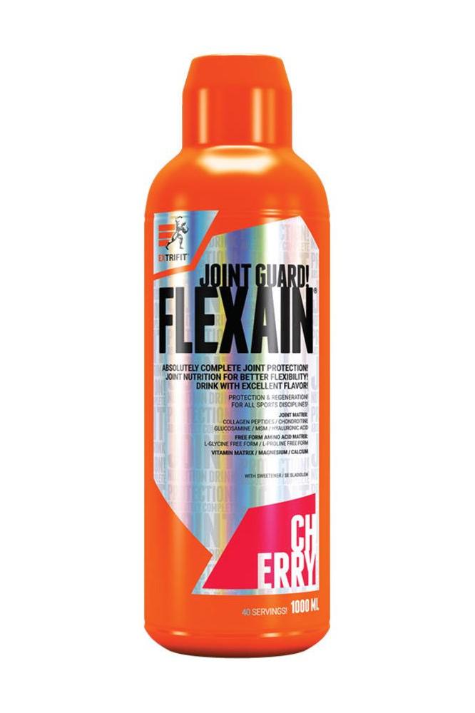Extrifit Flexain Joint Guard 1000ml bottle for joint protection with 19 active ingredients, cherry flavor.