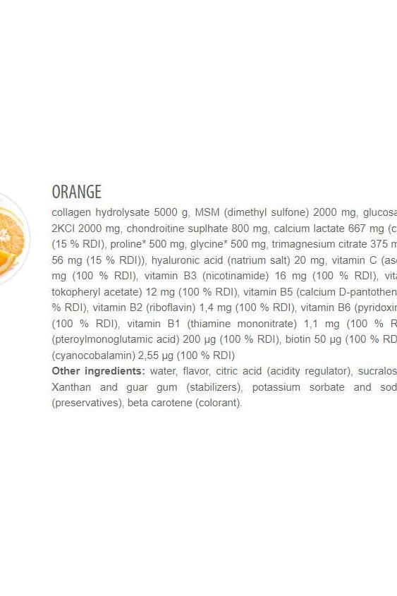 Ingredients list for Extrifit Flexain Joint Guard, showcasing active substances for joint support.