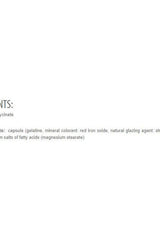 List of ingredients for Extrifit Magnesium Chelate capsules, including gelatin, natural coloring, and magnesium stearate.