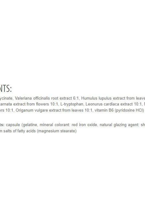 Ingredients list for Extrifit Sleep! caplets, including natural extracts and nutrients.