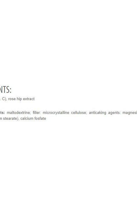 List of ingredients for Extrifit Vita-C Time Release, including vitamin C and rose hip extract.