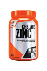 Extrifit Zinc Chelate capsules in orange bottle, 100 counts, promoting excellent absorption of zinc mineral.
