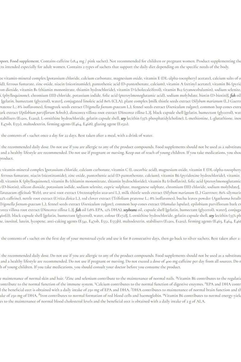 Nutrition facts and ingredient details for FA Fitness Authority Beauty Elixir Female Support supplement.