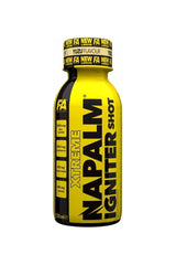 FA Fitness Authority Napalm Igniter Shot in yellow bottle, energy boost pre-workout supplement, 120 ml.