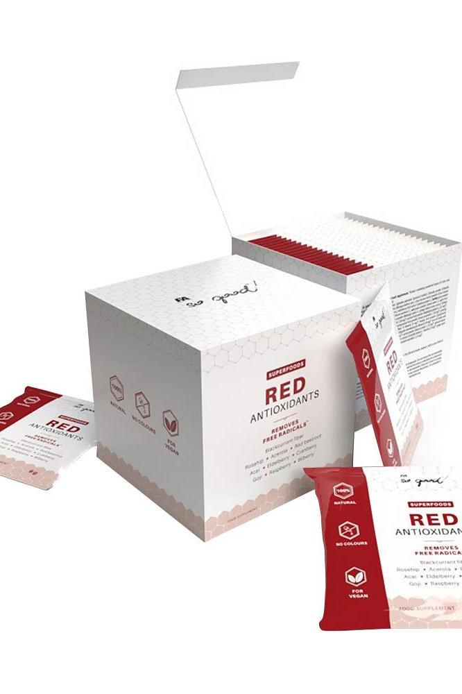 FA Fitness Authority Red Antioxidants packaging, featuring natural ingredients and health benefits.