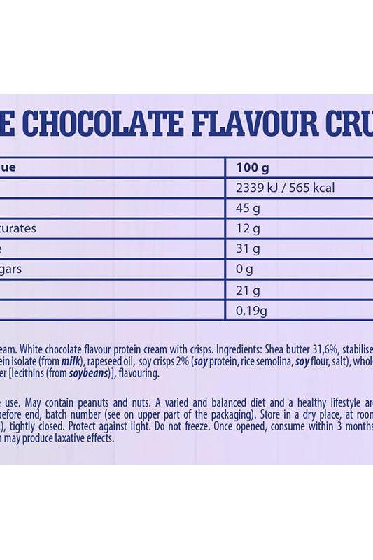 Nutrition label for FA - Fitness Authority - WOW! Protein Cream with details on calories, protein content, and ingredients.