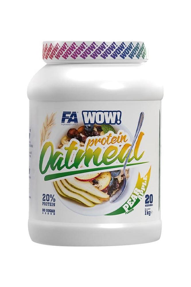 FA WOW! Protein Oatmeal with Pear flavor, high protein instant oatmeal in a 1kg container.