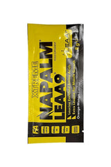 FA Xtreme Napalm LEAA9 Sample pack, amino acids for muscle growth and recovery, orange flavor.
