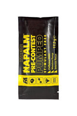 FA Xtreme Napalm Pre-Contest Pumped stimulant-free sample sachet, 175g for energy, focus, and workout endurance.
