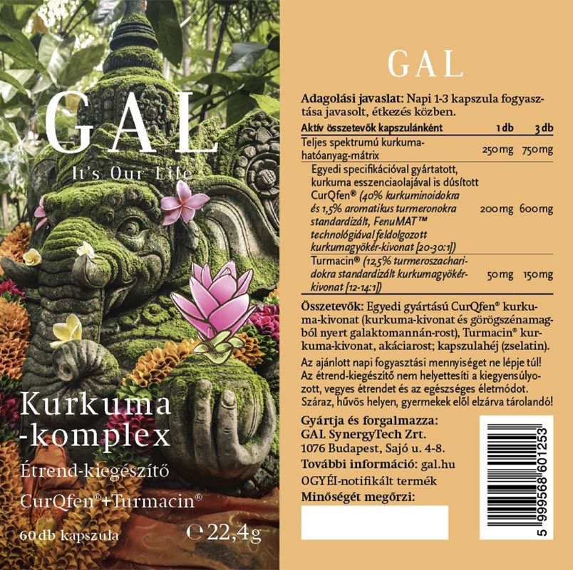 Turmeric Complex baksida med näringsinformation