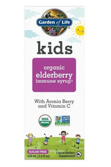 Garden of Life Kids Organic Elderberry Immune Syrup, 116ml, with aronia berry and Vitamin C, sugar-free, USDA organic.