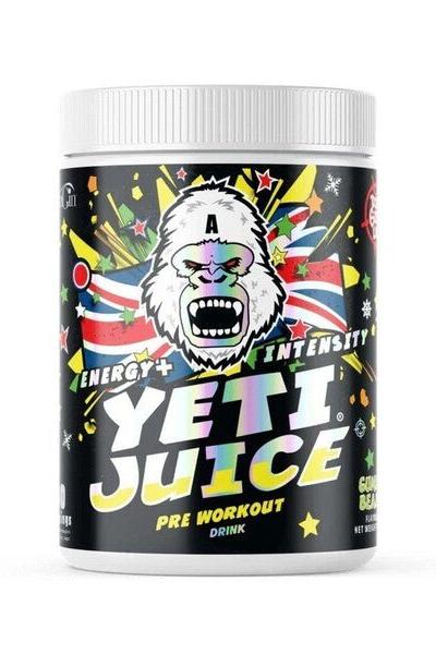 Gorillalpha Yeti Juice Pre-Workout drink for energy, endurance, and mental focus with vibrant packaging.